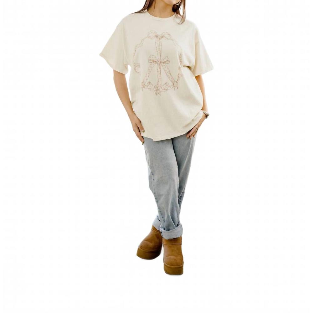 NEW LIVYLU ditsy floral thrifted graphic tee in off white - Picture 4 of 4